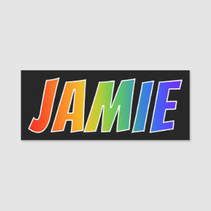 First Name "JAMIE": Fun Rainbow Coloring Name Tag