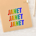 [ Thumbnail: First Name "Janet" W/ Fun Rainbow Coloring Sticker ]