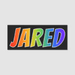 [ Thumbnail: First Name "Jared": Fun Rainbow Coloring Name Tag ]
