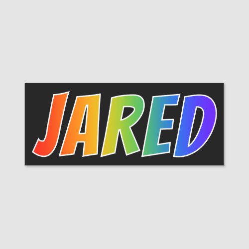 First Name JARED Fun Rainbow Coloring Name Tag