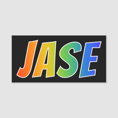 First Name JASE Fun Rainbow Coloring Name Tag