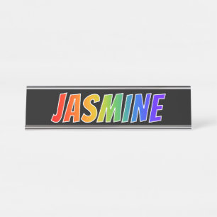 First Name "JASMINE": Fun Rainbow Coloring Desk Name Plate