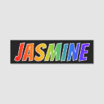 [ Thumbnail: First Name "Jasmine": Fun Rainbow Coloring Name Tag ]