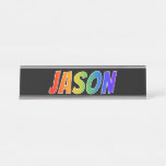 [ Thumbnail: First Name "Jason": Fun Rainbow Coloring Desk Name Plate ]