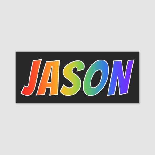 First Name JASON Fun Rainbow Coloring Name Tag