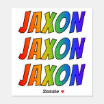 [ Thumbnail: First Name "Jaxon" W/ Fun Rainbow Coloring Sticker ]