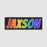 [ Thumbnail: First Name "Jaxson": Fun Rainbow Coloring Name Tag ]