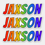 [ Thumbnail: First Name "Jaxson" W/ Fun Rainbow Coloring Sticker ]
