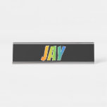 [ Thumbnail: First Name "Jay": Fun Rainbow Coloring Desk Name Plate ]