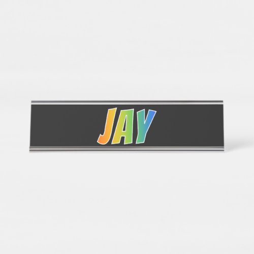 First Name JAY Fun Rainbow Coloring Desk Name Plate