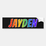 [ Thumbnail: First Name "Jayden": Fun Rainbow Coloring Bumper Sticker ]