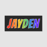 [ Thumbnail: First Name "Jayden": Fun Rainbow Coloring Name Tag ]