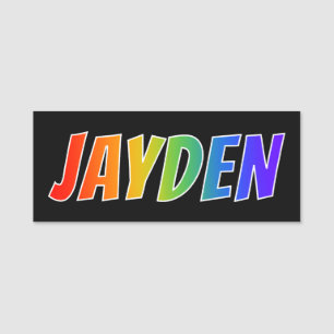 First Name "JAYDEN": Fun Rainbow Coloring Name Tag