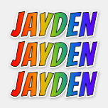 [ Thumbnail: First Name "Jayden" W/ Fun Rainbow Coloring Sticker ]