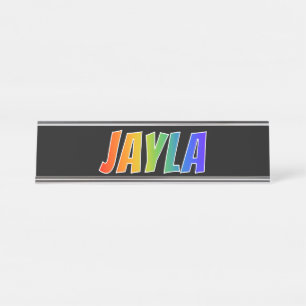 First Name "JAYLA": Fun Rainbow Coloring Desk Name Plate
