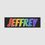 [ Thumbnail: First Name "Jeffrey": Fun Rainbow Coloring Name Tag ]
