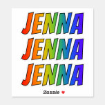 [ Thumbnail: First Name "Jenna" W/ Fun Rainbow Coloring Sticker ]
