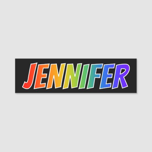 First Name JENNIFER Fun Rainbow Coloring Name Tag