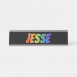 [ Thumbnail: First Name "Jesse": Fun Rainbow Coloring Desk Name Plate ]