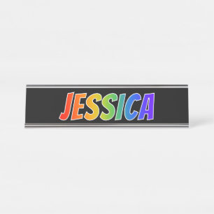 First Name "JESSICA": Fun Rainbow Coloring Desk Name Plate