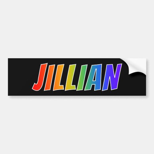 First Name JILLIAN Fun Rainbow Coloring Bumper Sticker