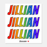 [ Thumbnail: First Name "Jillian" W/ Fun Rainbow Coloring Sticker ]