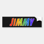 [ Thumbnail: First Name "Jimmy": Fun Rainbow Coloring Bumper Sticker ]
