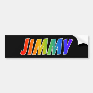 First Name "JIMMY": Fun Rainbow Coloring Bumper Sticker