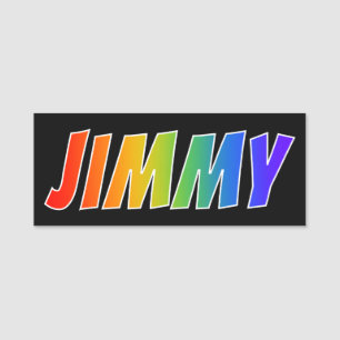 First Name "JIMMY": Fun Rainbow Coloring Tag