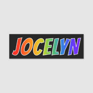 First Name "JOCELYN": Fun Rainbow Coloring Tag