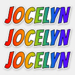 [ Thumbnail: First Name "Jocelyn" W/ Fun Rainbow Coloring Sticker ]
