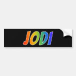 [ Thumbnail: First Name "Jodi": Fun Rainbow Coloring Bumper Sticker ]