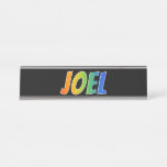 [ Thumbnail: First Name "Joel": Fun Rainbow Coloring Desk Name Plate ]