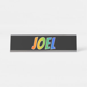 First Name "JOEL": Fun Rainbow Coloring Desk Name Plate