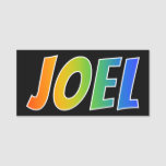 [ Thumbnail: First Name "Joel": Fun Rainbow Coloring Name Tag ]