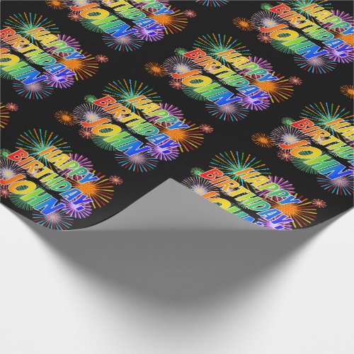 First Name JOHN Fun HAPPY BIRTHDAY Wrapping Paper