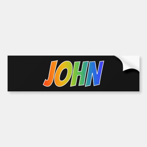 First Name JOHN Fun Rainbow Coloring Bumper Sticker