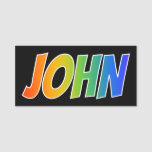 [ Thumbnail: First Name "John": Fun Rainbow Coloring Name Tag ]