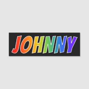 First Name "JOHNNY": Fun Rainbow Coloring Tag