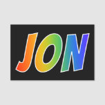 [ Thumbnail: First Name "Jon": Fun Rainbow Coloring Name Tag ]