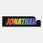 [ Thumbnail: First Name "Jonathan": Fun Rainbow Coloring Bumper Sticker ]