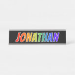 [ Thumbnail: First Name "Jonathan": Fun Rainbow Coloring Desk Name Plate ]