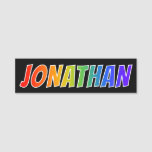 [ Thumbnail: First Name "Jonathan": Fun Rainbow Coloring Name Tag ]