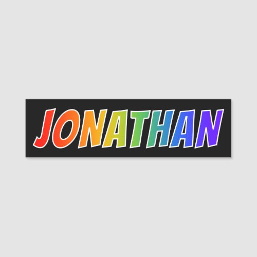 First Name JONATHAN Fun Rainbow Coloring Name Tag