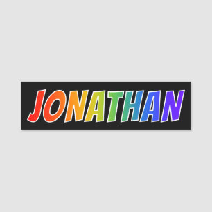 First Name "JONATHAN": Fun Rainbow Coloring Tag
