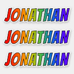 [ Thumbnail: First Name "Jonathan" W/ Fun Rainbow Coloring Sticker ]