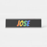 [ Thumbnail: First Name "Jose": Fun Rainbow Coloring Desk Name Plate ]