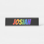 [ Thumbnail: First Name "Josiah": Fun Rainbow Coloring Desk Name Plate ]