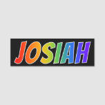 [ Thumbnail: First Name "Josiah": Fun Rainbow Coloring Name Tag ]