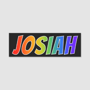 First Name "JOSIAH": Fun Rainbow Coloring Name Tag